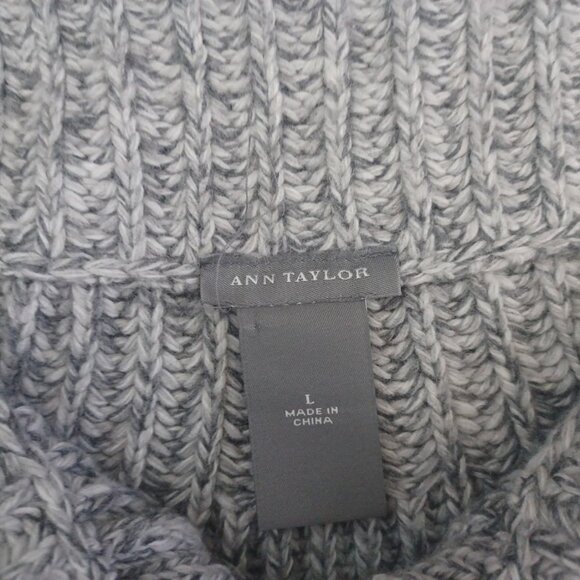 Ann Taylor Women’s L Gray Wool Angora Cashmere Blend Shawl Collar Knit Cardigan - Picture 3 of 7